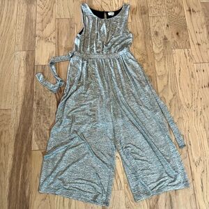 Anthropologie Meadow Rue Silver Sleeveless Jumpsuit, size M